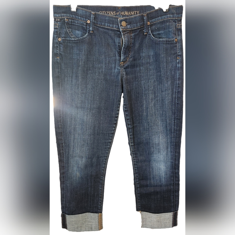 EUC Citizens of Humanity cropped straight leg jeans with cuff, size 8/10